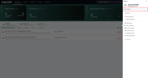 Navigate to Settings within Salesloft